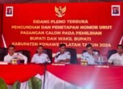 KPU Konsel Laksanakan Sidang Pleno Terbuka Pengundian  Nomor Urut Paslon Bupati dan Wakil Bupati